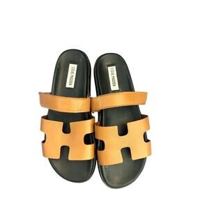 Steve Madden Women's Tan Nubuck Leather Mayven Sandals Size 10